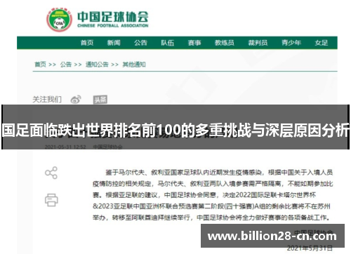 国足面临跌出世界排名前100的多重挑战与深层原因分析